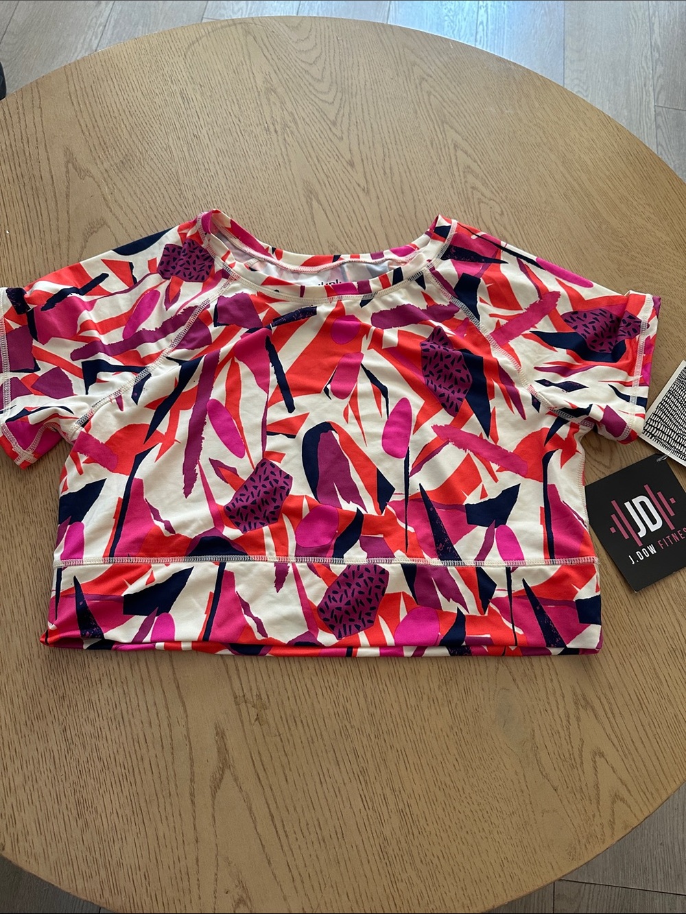 Pink Floral Crop Top - Short Sleeve Women's Top NWT XXL